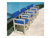 Кресло деревянное складное мягкое Giardino Di Legno White Sand тик, батилин синий Фото 9