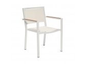 Кресло металлическое мягкое Giardino Di Legno Lui & Lei алюминий, слинг, тик белый Фото 1