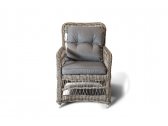 Кресло плетеное 4SIS Цесена алюминий, искусственный ротанг, ткань серо-соломенный Фото 2