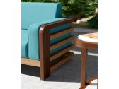 Кресло лаунж деревянное SEALINE тик, ткань для улицы, металл светлое дерево Фото 7