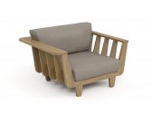 Кресло левое деревянное SEALINE ироко, ткань для улицы светлое дерево Фото 2