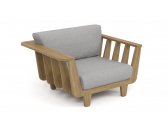 Кресло левое деревянное SEALINE ироко, ткань для улицы светлое дерево Фото 3