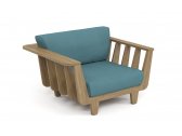 Кресло левое деревянное SEALINE ироко, ткань для улицы светлое дерево Фото 4