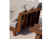 Кресло левое деревянное SEALINE ироко, ткань для улицы светлое дерево Фото 6