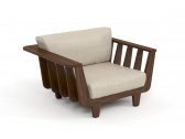 Кресло левое деревянное SEALINE термоясень, ткань для улицы темное дерево Фото 4