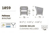 Кресло плетеное с подушкой Varaschin Altea алюминий, искусственный ротанг, ткань Фото 4