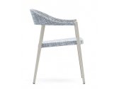 Кресло металлическое с подушкой Varaschin Clever алюминий, ткань светло-серый, голубой Фото 1