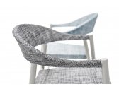 Кресло металлическое с подушкой Varaschin Clever алюминий, ткань светло-серый, голубой Фото 6
