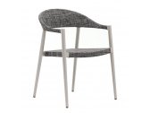 Кресло металлическое с подушкой Varaschin Clever алюминий, ткань светло-серый, серый Фото 1