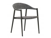 Кресло металлическое с подушкой Varaschin Clever алюминий, ткань серый Фото 1