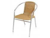 Плетеное кресло Afina Contract алюминий, искусственный ротанг капучино Фото 1