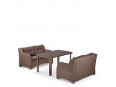 Комплект плетеной мебели Afina T51B/S51B-W60 Light Brown искусственный ротанг, сталь светло-коричневый Фото 2