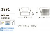 Кресло плетеное с подушками Varaschin Obi алюминий, искусственный ротанг, ткань Фото 8