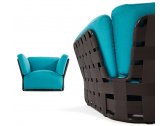 Кресло плетеное с подушками Varaschin Obi алюминий, искусственный ротанг, ткань Фото 5
