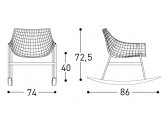 Кресло-качалка металлическое с подушкой Varaschin Summerset сталь, тик, ткань Фото 7