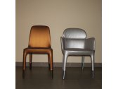 Кресло металлическое мягкое PEDRALI Ester алюминий, искусственная кожа матовый никель, серебристый Фото 6