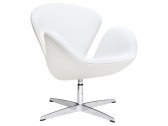 Кресло дизайнерское Beon Swan хромированный металл, экокожа белый Фото 2