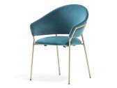 Кресло с обивкой PEDRALI Jazz сталь, вельвет синий Фото 1