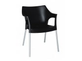 Кресло пластиковое Resol Pole armchair алюминий, полипропилен черный Фото 1