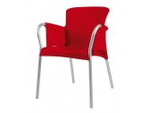 Кресло пластиковое Resol Oh armchair алюминий, полипропилен красный Фото 1