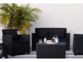 Комплект пластиковой мебели Keter Corona set with cushion box пластик с имитацией плетения графит Фото 3