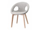 Кресло с обивкой Scab Design Natural Drop Pop бук, технополимер, ткань натуральный бук, светло-серый Фото 2