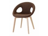 Кресло с обивкой Scab Design Natural Drop Pop бук, технополимер, ткань натуральный бук, кофе Фото 1