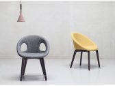 Кресло с обивкой Scab Design Natural Drop Pop бук, технополимер, ткань венге, серый Фото 3
