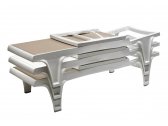 Шезлонг-лежак пластиковый Scab Design Tahiti технополимер, текстилен белый, тортора Фото 5