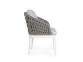 Кресло плетеное с подушками Tagliamento Aura алюминий, акрил тортора, белый Фото 4