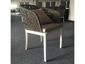 Кресло плетеное с подушками Tagliamento Aura алюминий, акрил коричневый, белый Фото 1