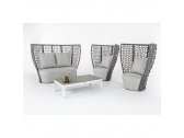 Кресло плетеное мягкое Garden Relax Kravitz алюминий, акрил, ткань серый Фото 7