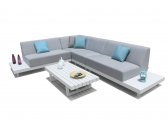Комплект модульной мягкой мебели Grattoni Alvory алюминий, ткань sunbrella белый, светло-серый Фото 3