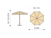 Зонт садовый с поворотной рамой Maffei Novara сталь, полиэстер белый Фото 5