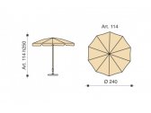 Зонт садовый с поворотной рамой Maffei Novara сталь, полиэстер серый Фото 6