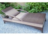 Шезлонг-лежак плетеный Lexus Madeira сталь, искусственный ротанг коричневый Фото 1