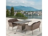 Комплект плетеной мебели Afina T198B/S54B-W56 Light Brown искусственный ротанг, сталь светло-коричневый Фото 2