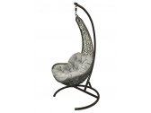Кресло плетеное подвесное Ротанг Плюс Грация сталь, искусственный ротанг бежево-коричневый Фото 4