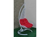 Кресло плетеное подвесное Ротанг Плюс Грация сталь, искусственный ротанг белый Фото 5