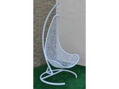 Кресло плетеное подвесное Ротанг Плюс Грация сталь, искусственный ротанг белый Фото 14