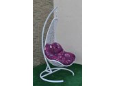 Кресло плетеное подвесное Ротанг Плюс Грация сталь, искусственный ротанг белый Фото 8