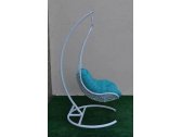 Кресло плетеное подвесное Ротанг Плюс Грация сталь, искусственный ротанг белый Фото 3