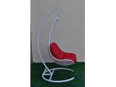 Кресло плетеное подвесное Ротанг Плюс Грация сталь, искусственный ротанг белый Фото 6