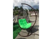 Кресло плетеное подвесное Ротанг Плюс Изи сталь, искусственный ротанг коричневый Фото 8