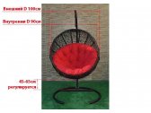 Кресло плетеное подвесное Ротанг Плюс Ола сталь, искусственный ротанг черный Фото 35
