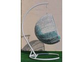 Кресло плетеное подвесное Ротанг Плюс Ола сталь, искусственный ротанг белый Фото 29