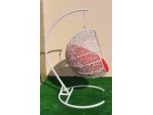 Кресло плетеное подвесное Ротанг Плюс Ола сталь, искусственный ротанг белый Фото 12