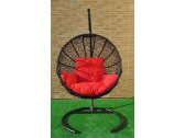 Кресло плетеное подвесное Ротанг Плюс Ола сталь, искусственный ротанг черный Фото 13