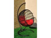 Кресло плетеное подвесное Ротанг Плюс Ола сталь, искусственный ротанг черный Фото 14