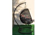 Кресло плетеное подвесное Ротанг Плюс Ола сталь, искусственный ротанг черный Фото 24
